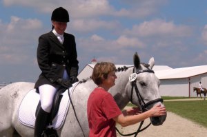 Suzette on JJ at her first show with owner Kris